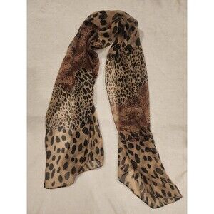 Scarf Animal Leopard Printed Scarf Women Long 24x60 Oblong Sheer Lightweight